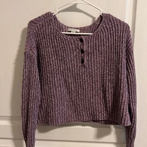 American Eagle Cropped Purple Sweater